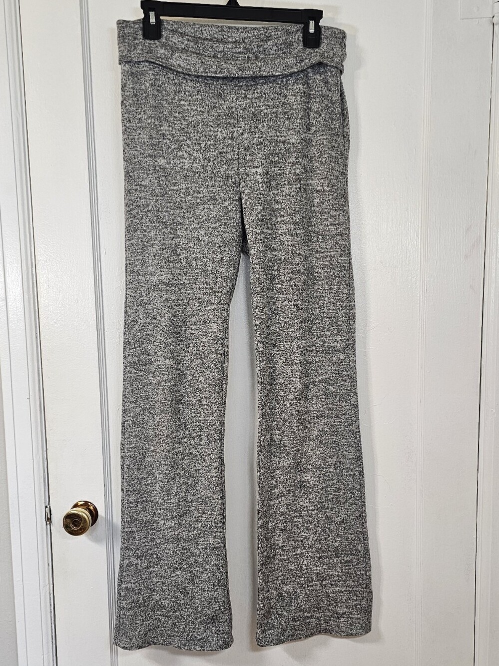 Fold Over Grey Flare Pants